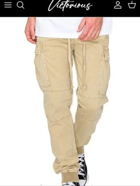 Victorious Beige Drawstring Jogger Pants